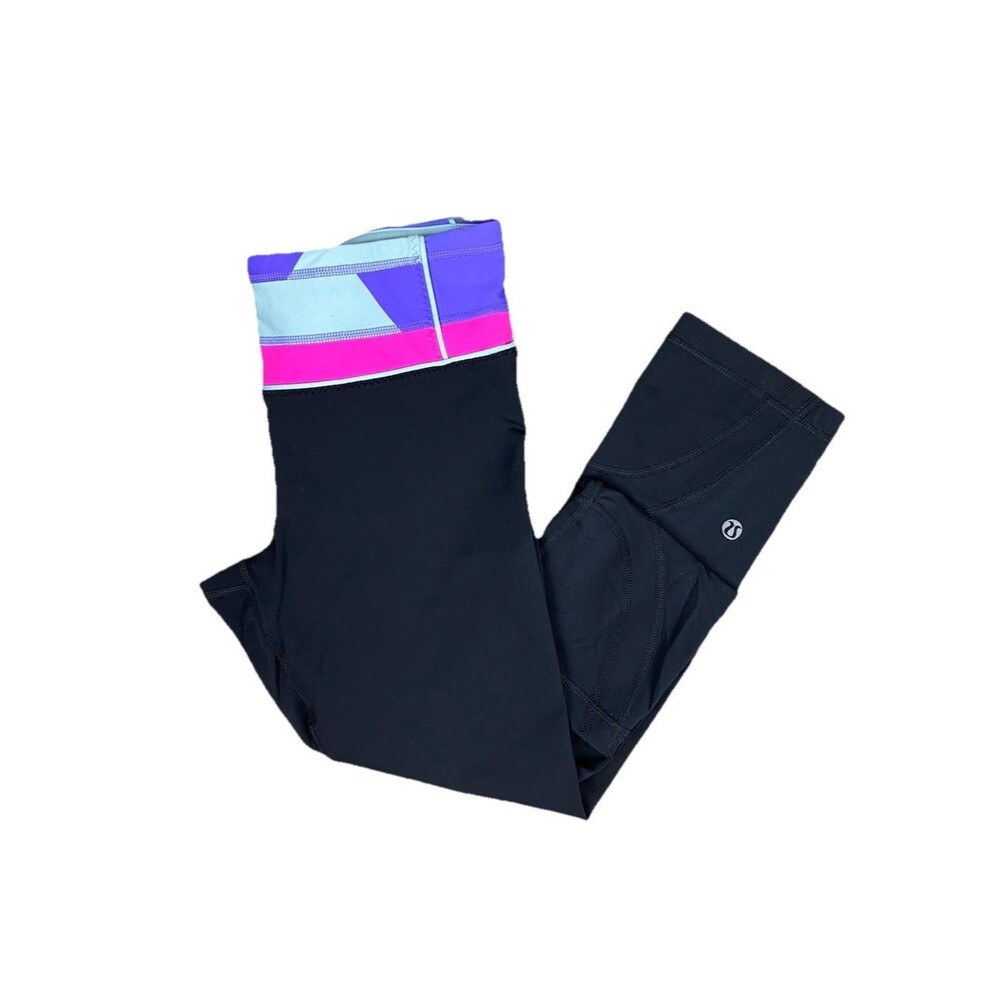 Lululemon Womens Size 4 Back Zip Pocket Retro Waistband Cropped Inspire Leggings